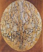 Piet Mondrian Oval Compositon oil